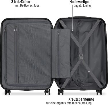 Валіза жорстка Bugatti Lima 58x38x23,5 см, 33,8 л, 4 колеса, бронзова, TSA-замок