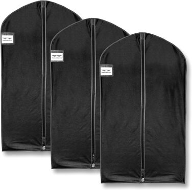 Чохол для костюма HangerMaster, дихаючий, синтетичний, чорний, 110 см, 3 шт.