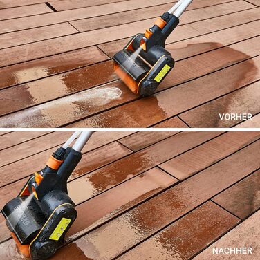 Акумуляторна мультищітка WORX WG441E.9 20В для очищення каменю та деревини, видалення бур'янів, з водяним підключенням, PowerShare, без акумулятора та зарядного (комплект 4Аг акумулятор і зарядка)