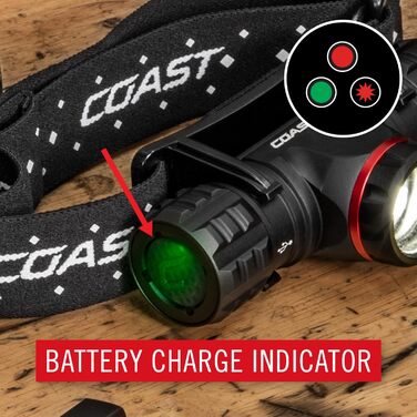 Налобний ліхтар Coast XPH30R 1200 лм, фокус, USB-C, акумуляторний, магніт, чорний