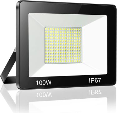 Світлодіодний прожектор YIQIBRO 100W, 10000 Лм, IP67, 6500K, холодне біле світло, водонепроникний, для вулиці, складу, саду, гаража, двору, парковки