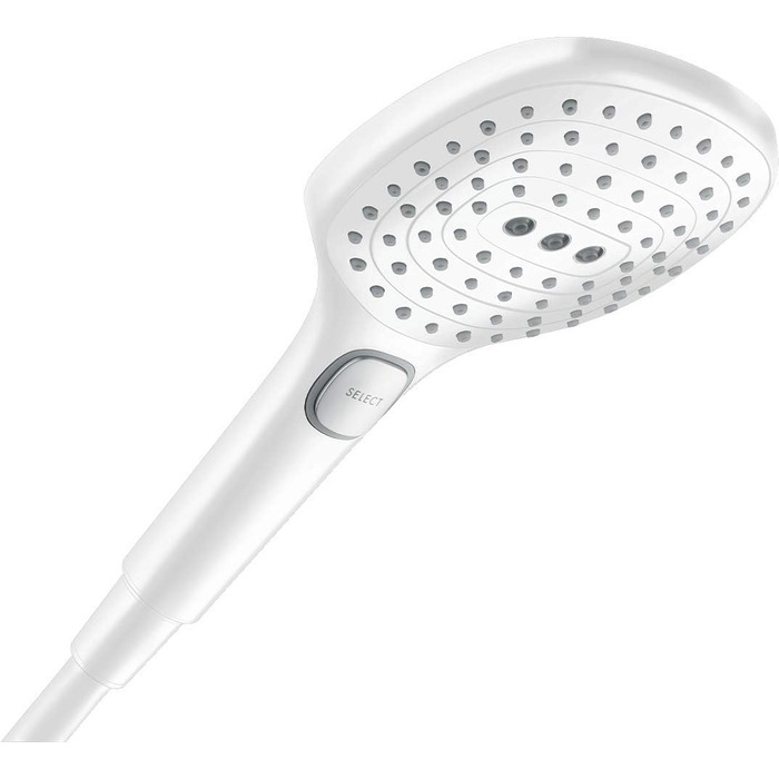 Душова лійка hansgrohe Raindance Select E EcoSmart 9 л/хв, 3 режими, квадратна 120x120 мм, антивапняна, матова біла