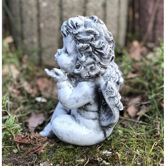 Фігурка янгола з масивного каменю stoneandstyle, морозостійка, для саду, декоративна статуетка, стійка до погодних умов до -30°C