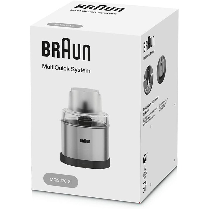 Насадка Braun MQS 270 SI для кави та спецій, EasyClick Plus, для блендерів Braun MultiQuick 7/9, срібляста