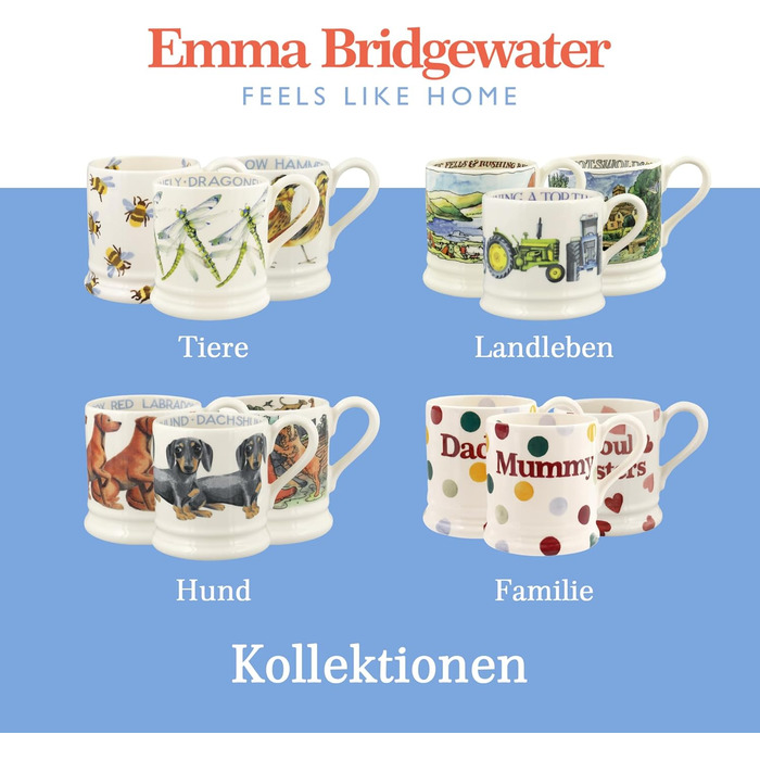 Велика керамічна чашка Emma Bridgewater 1/2 пінти, фіолетова, для кави, капучино, латте, чаю, подарунок на день народження