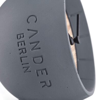 Cander Berlin MNU 6712 Безшумний настільний годинник з бетону і дерева, 12 см, стильний годинник-куля
