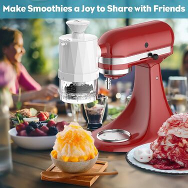 Льододробарка для міксера KitchenAid, насадка-терка для льоду з 8 формами, змінні леза, шейкер для слаші, аксесуар для KitchenAid