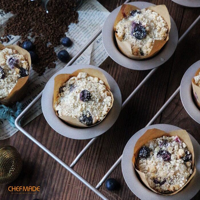 Форма для випікання CHEFMADE на 6 поповерів і мафінів, антипригарна, для духовки, шампань золото