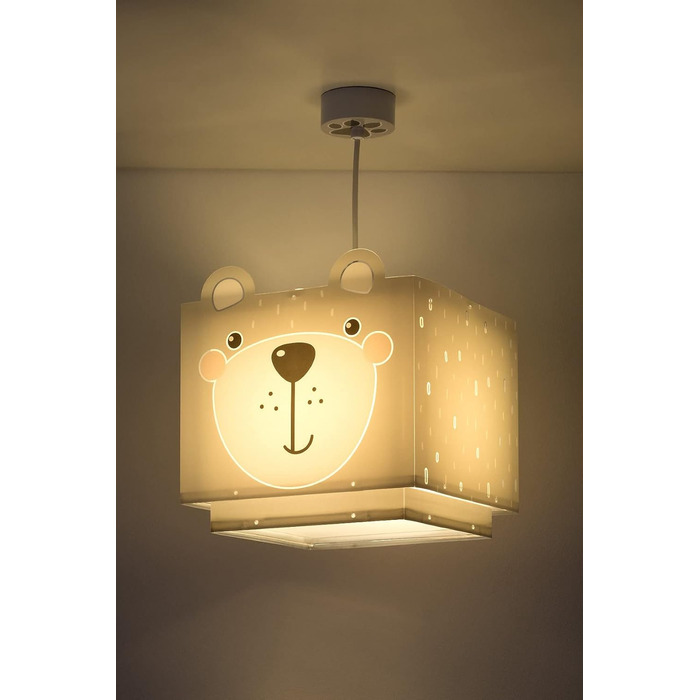 Підвісна дитяча лампа Little Teddy Bär, сіра, для дитячої кімнати, E27