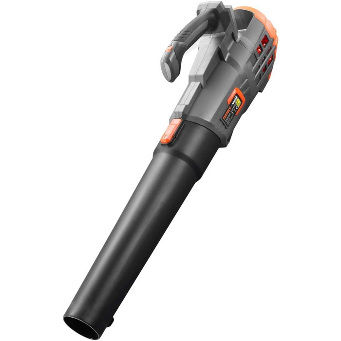 Акумуляторний повітродув FUXTEC 20V FX-E1LB20 з 2 акумуляторами Li-Ion 2Ah та зарядною станцією 2,4A, для саду, доріжок і подвір'я, тиха робота, швидкість до 38 м/с