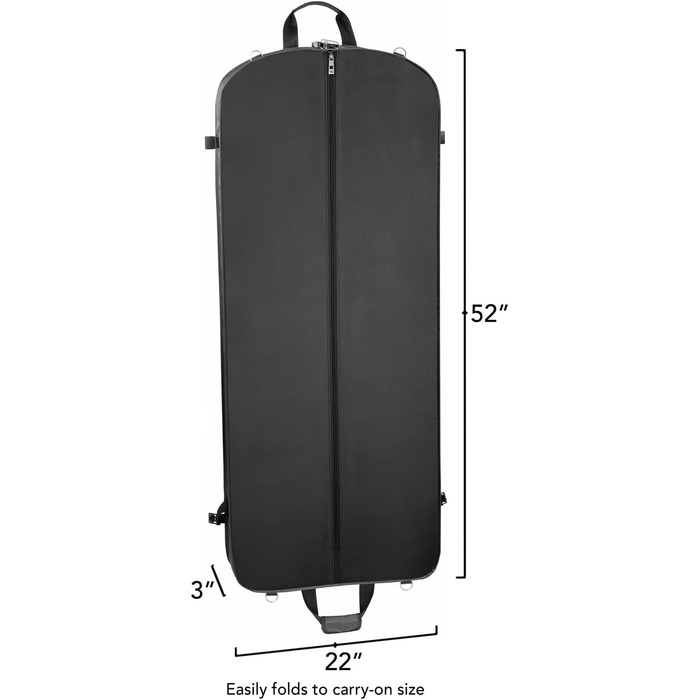 Дорожня трискладна сумка-чохол для суконь WallyBags, 132 см, темно-синя/сіра