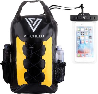 Водонепроникний рюкзак Vitchelo 30L з чохлом для телефону для чоловіків і жінок, легкий туристичний гермомішок для подорожей, пляжу, плавання, каякінгу, подарунок