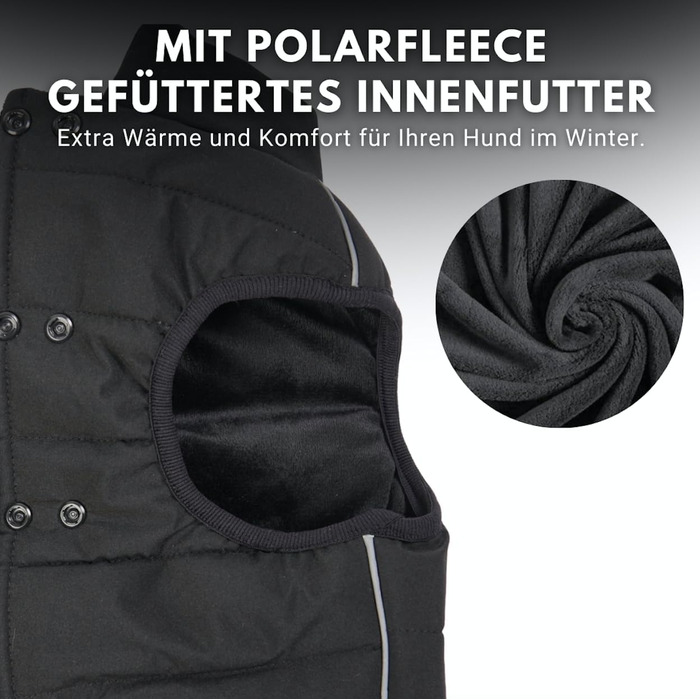 Зимова куртка для собак Spark Paws Warmshield™ – чорна, розмір M, теплий фліс, водовідштовхувальна, вітрозахисна, світловідбивна, парка для середніх і великих порід
