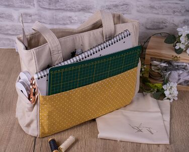 Сумка для рукоділля Hobby Gift, бавовна, з бджолиним принтом, 13x36x31 см