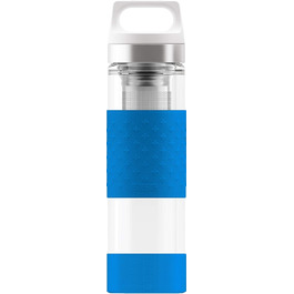 Термос-пляшка SIGG Hot & Cold 0.4 л зі скла з силіконовим захистом, електрична синя, ізотермічна, без шкідливих речовин