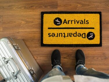 Килимок придверний Fisura Arrivals, вініловий, жовтий, 70x40 см