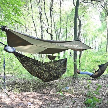 Гамак onewind з москітною сіткою для кемпінгу, туризму, 3,35×1,72 м, камуфляж