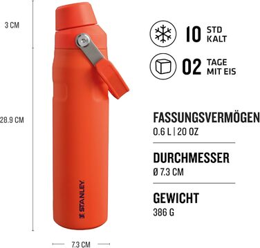 Термос-пляшка Stanley Iceflow Fast Flow 0.6 л, чорна, спортивна, з нейлону, зручний клапан, тримає холод 10 годин, без BPA, не протікає, для спорту та подорожей, можна мити в посудомийці