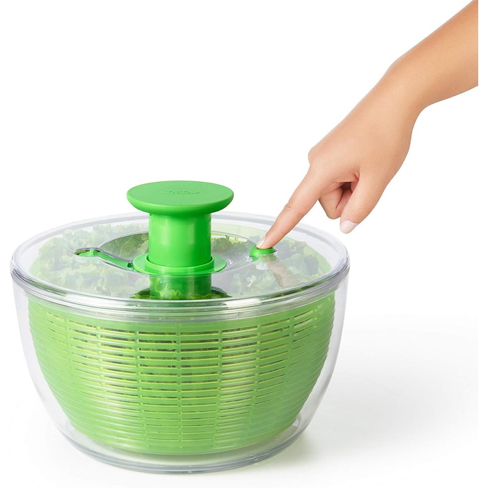 Сушарка для салату OXO Good Grips з ситом і кришкою, зелена – для сушіння листя салату