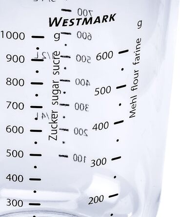 Набір для випікання Westmark: миска 2,5 л, мірний кухоль 1 л, мірна кружка 1 л, пластик, білий/червоний/прозорий