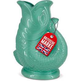 Керамічний глечик-карафа для води у формі риби Bubble Jug, 1,5 л, шавлієво-зелений — глечик із булькаючим звуком для води, вина та напоїв