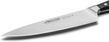 Кухонний ніж Arcos Manhattan з нержавіючої сталі, 210 мм, професійний, ергономічна ручка POM, чорний