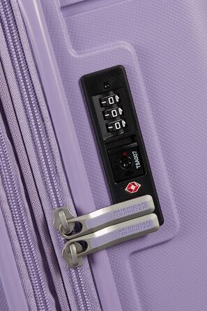 Валіза American Tourister Sunside Spinner L, розширювана, чорна та лавандова, 77 см, 118 л, поліпропілен