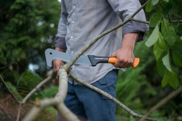 Мачете Fiskars WoodXpert XA3 50,5 см, антипригарне покриття, загартована сталева лезо, скловолоконна ручка, з чохлом, чорний/помаранчевий