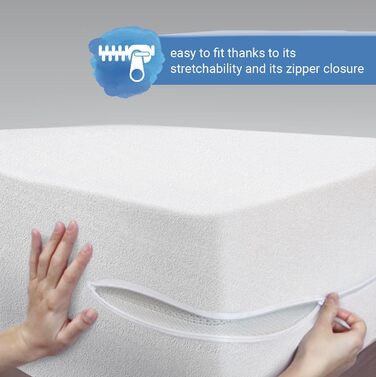 Наматрацник Velfont 90x200 см, 2 шт, фротте, бавовна, з блискавкою, сертифікат Oeko-TEX