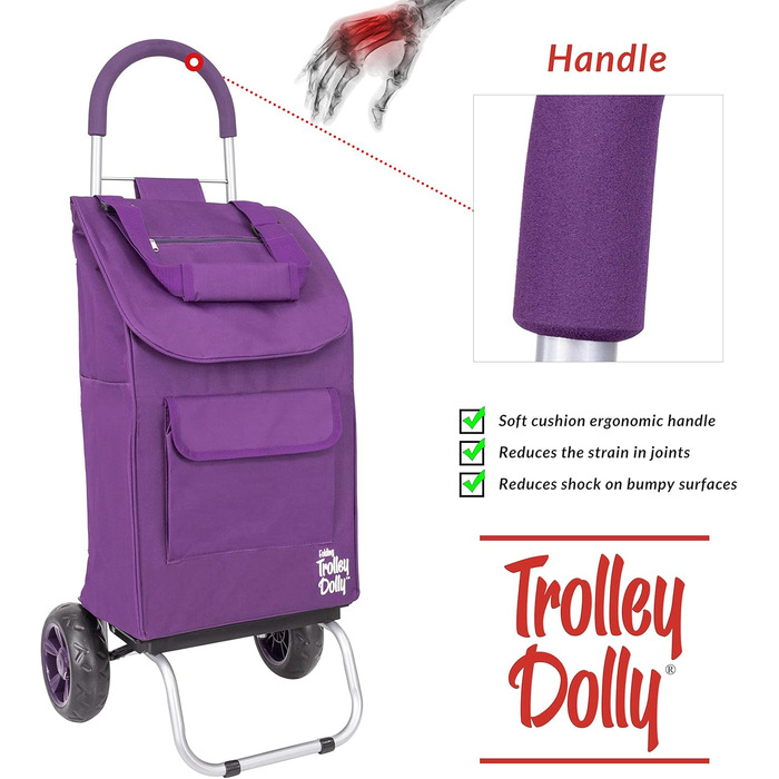 Складна господарська сумка-візок dbest products Trolley Dolly, фіолетова