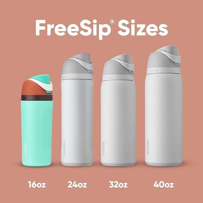 Термос Owala FreeSip 950 мл з трубочкою, ізольована спортивна пляшка для води з нержавіючої сталі, BPA-free, не протікає, Foggy Tide