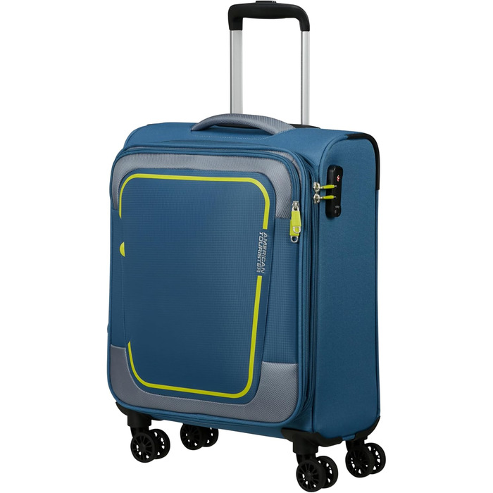 Валіза American Tourister Pulsonic Spinner L, розсувна, 81 см, 113/122 л, синя (Coronet Blue), валіза S (55 см, 43.5 л)