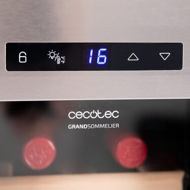 Термелектрична винна шафа Cecotec Bolero GrandSommelier 830 CoolWood на 8 пляшок, низький рівень шуму, регулювання температури 8-18°C, сенсорне управління, енергоощадна
