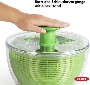 Сушарка для салату OXO Good Grips з ситом і кришкою, зелена – для сушіння листя салату