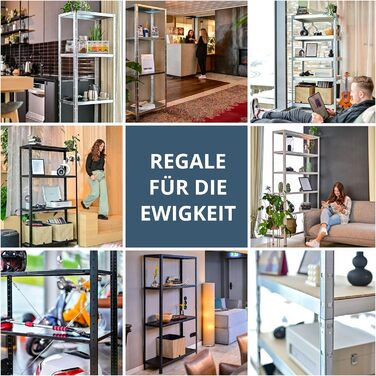 Металевий стелаж SCHULTE Regalwelt PowerMAX, 4 полиці, 65 кг, 180x60x40 см, оцинкований, для складу, майстерні, гаража, підвалу