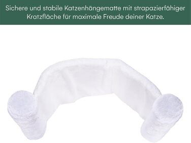 Pfotenolymp® Гамак для котів до 10 кг, настінний, стійкий, екологічний, легкий догляд, для дряпання, заміна підвісу