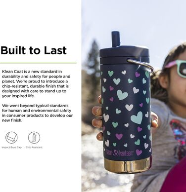 Термос Klean Kanteen TKWide 340 мл з кришкою, сині серця