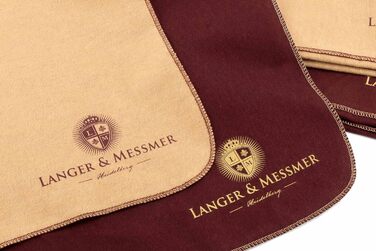 Langer & Messmer набір полірувальних серветок з 100% бавовни для гладкої шкіри, професійний догляд за взуттям, 6 шт, бежевий/бордовий