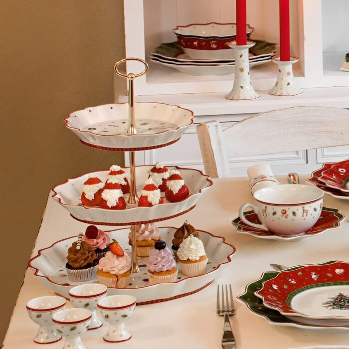 Villeroy & Boch Toy's Delight Етажерка 3-ярусна 250 мл, різнокольорова, новорічна, преміум порцеляна, святковий посуд для декору та сервірування
