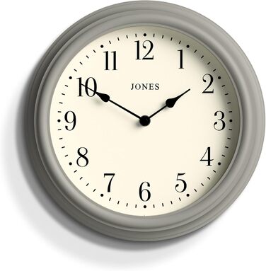 Настінний годинник JONES CLOCKS 30 см, круглий, класичний, зелений, римські цифри, традиційний дизайн для кухні, вітальні чи спальні
