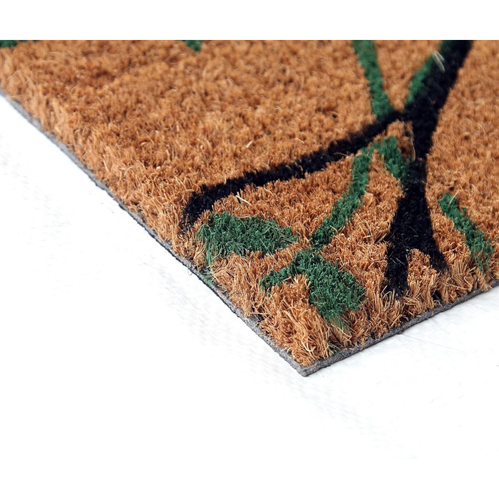 Coco&Coir® Преміум кокосовий килимок для вхідних дверей, нековзний на ПВХ основі, для внутрішнього та зовнішнього використання, 45x75 см