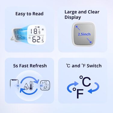 Набір з 2-х Zigbee датчиків температури та вологості SONOFF SNZB-02D з LCD-дисплеєм, для розумного дому, сумісний з Alexa, Google Home, Home Assistant, потрібен Zigbee хаб