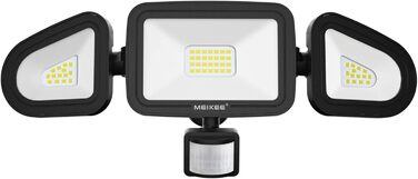 Світлодіодний прожектор MEIKEE 42W з датчиком руху, зовнішній, 3600 Лм, IP66, водонепроникний, 6500K, триголовий, 180° регулювання, для гаража, саду, тераси, двору