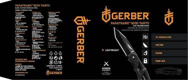 Складаний ніж Gerber Mini Tanto з гладким лезом 5,4 см, з кліпсою для кишені