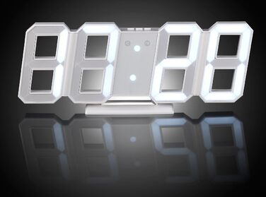 Діджитал-годинник Lunartec настінний і настільний, Jumbo LED, 3D, будильник, з підсвіткою, димований, 28 см