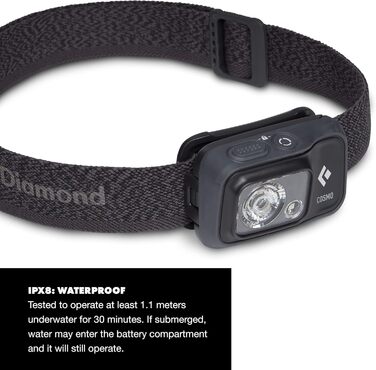 Налобний ліхтар Black Diamond Cosmo 350, графіт, універсальний розмір, 350 люмен, для туризму та кемпінгу