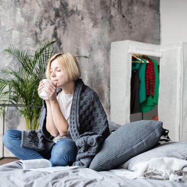 Кутова шафа Relaxdays 3 покоління, 8 полиць, 2 штанги, модульна, з дверцятами, 169x100x83 см, біла