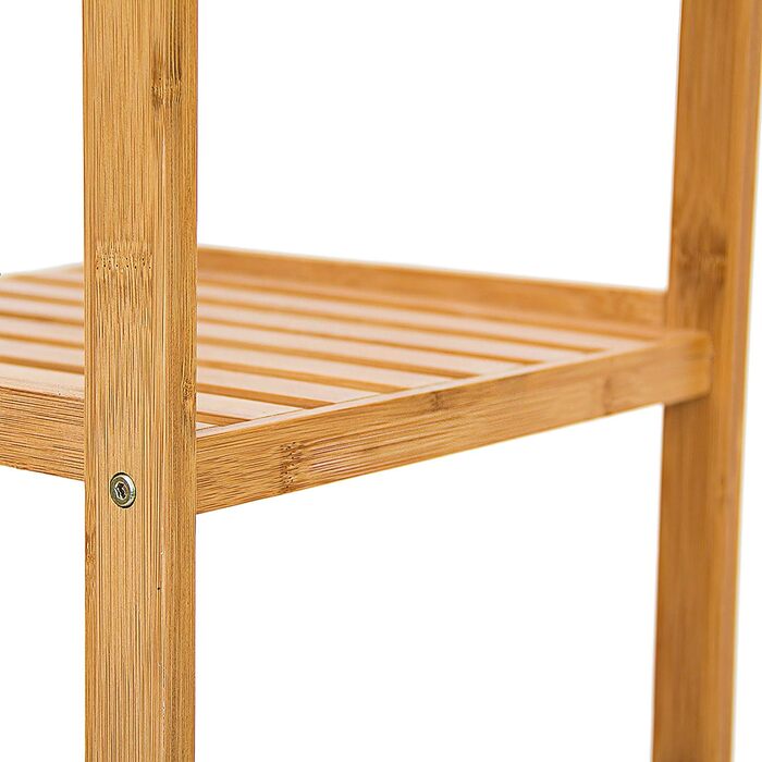 Бамбукова етажерка Relaxdays для ванної та кухні, 4 полиці, 110x34x33 см, натуральний бамбук, коричнева