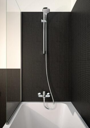 Душова лійка hansgrohe Croma Select E, водозберігаюча, 3 режими струменя, антикальцієва функція, білий/хром