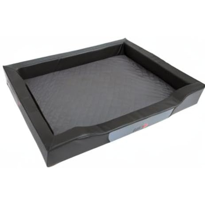 Ліжко для собак Delux XXL 120x80 см, чорне, екошкіра та міцна кордура